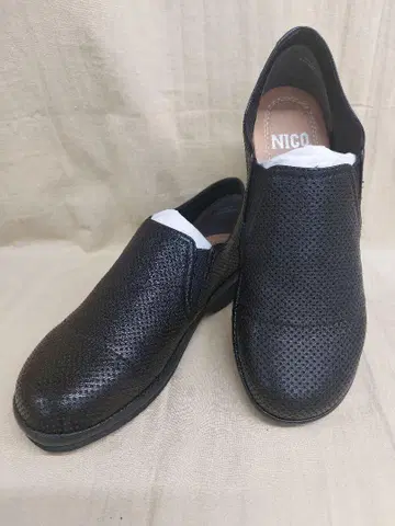 NICO 슬립온 천연 가죽 신발 22.5cm 블랙