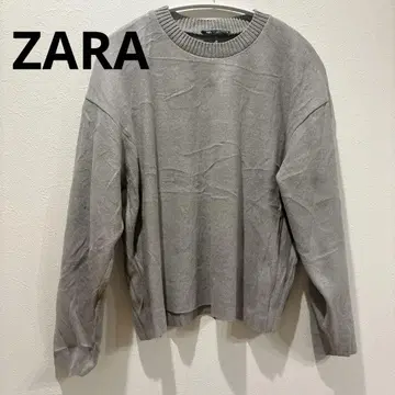 ZARA 그레이 니트 긴팔 심플 여성용 부드러운