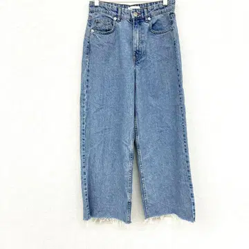 ZARA 라이트 블루 하이웨스트 와이드 레그 데님