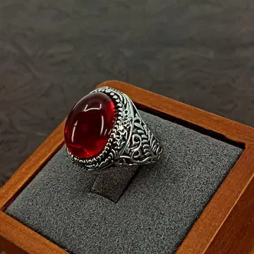 빈티지 실버 레드 레트로 앤티크 링 반지 14호