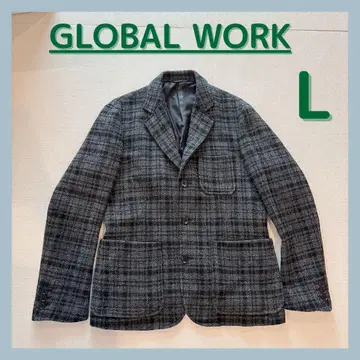 GLOBAL WORK L 사이즈 테일러드 자켓 블랙 그레이