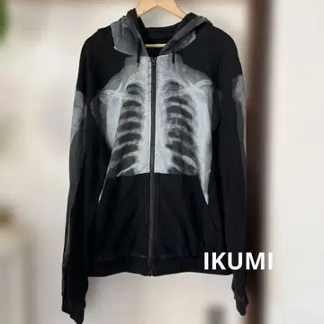 희귀 레어 ikumi 렌트겐 후디 후드티 지퍼 뼈