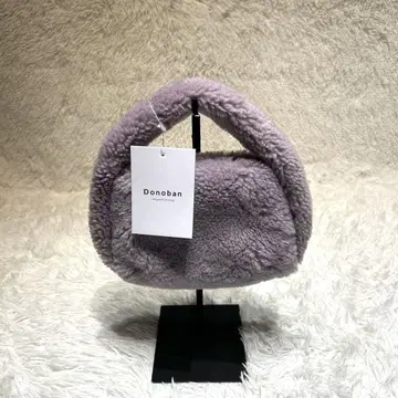 택 포함 새상품 ] DONOBAN 핸드백 퍼 퍼플 퍼 백