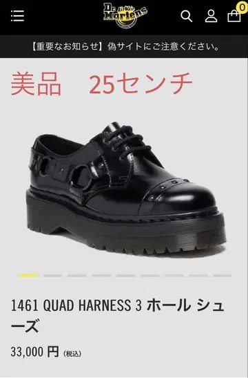 1461 QUAD HARNESS 3 홀 신발 블랙