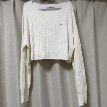COCO DEAL 아이보리 크롭 니트