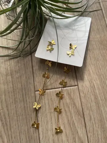at3 Butterfly 골드 롱 귀걸이