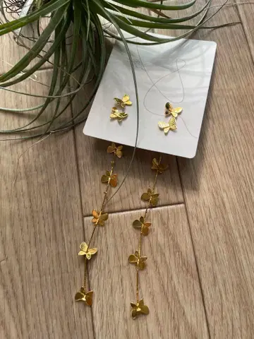 at3 Butterfly 골드 롱 귀걸이
