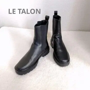 르 탈론 그리 사이드 고어 첼시 부츠 블랙 가죽 M