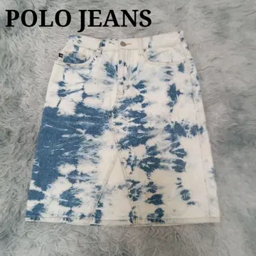 [레어] POLO JEANS 랄프 로렌 타이다이 패턴 데님 스커트 Y2K