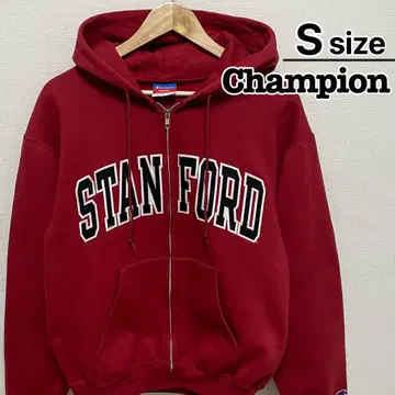 Champion 집업 후드티 S 레드 스탠포드 대학 칼리지