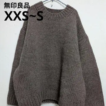 1회 착용 무인양품 손뜨개질 니트 스웨터 울