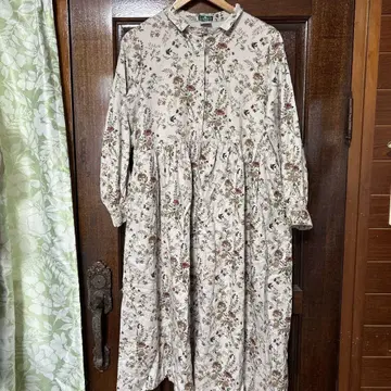 TSUHARU 뮐루즈 미술관 화조 패턴 원피스