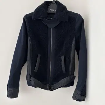 여성용 LACOSTE 네이비 플리스 자켓