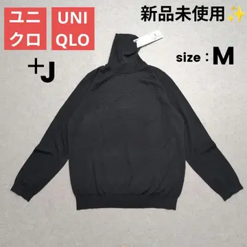 새상품 유니클로 +J 엑스트라 파인 메리노 터틀넥 스웨터 블랙 M