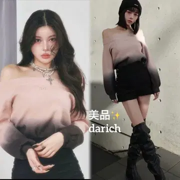 새상품급 다리치 24AW 그라데이션 오프숄더 니트탑 DD 로고