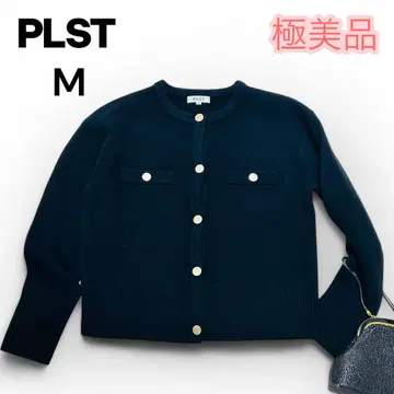 PLST 플라스테 가디건 자켓 골드 버튼 겉옷 워셔블 블랙