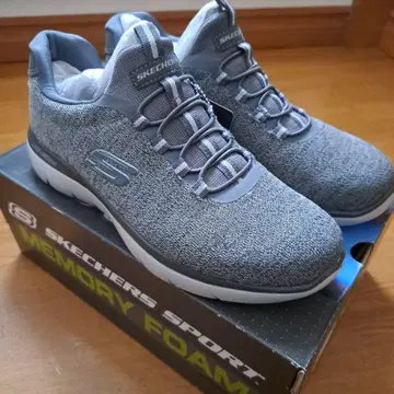 SKECHERS MEMORY FOAM 스포츠 슈즈 그레이 미사용 새상품