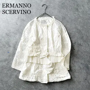 2521Z 새상품급 에르마노 쉘비노 컷워크 자수 셔츠 자켓 L