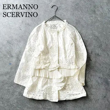 2521Z 새상품급 에르마노 쉘비노 컷워크 자수 셔츠 자켓 L