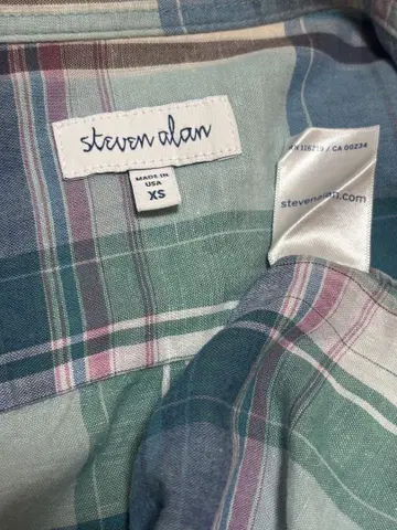 steven alan 체크 무늬 긴팔 셔츠 XS