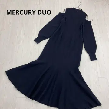 MERCURY DUO 오픈 숄더 머메이드 니트 원피스