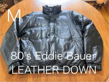 80's Eddie Bauer 가죽 다운 자켓 빈티지