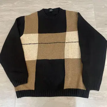 Hugo BOSS 체크 무늬 니트 스웨터 빈티지 이탈리아제