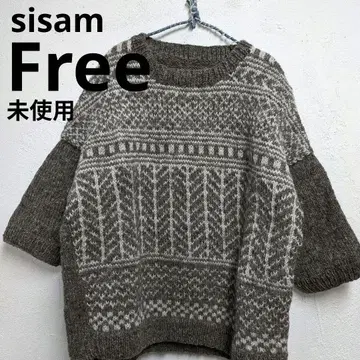 미사용 sisam 7부 소매 스웨터 니트 울
