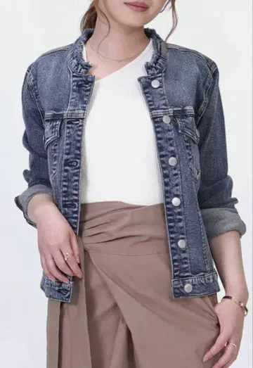 새상품 Bleu Melange(블루멜란지) 컷오프 데님 자켓