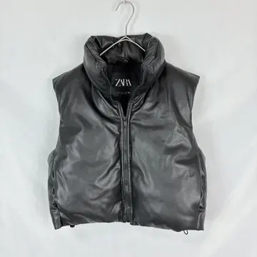 ZARA 자라 페이크 다운 베스트 페이크 레더 숏 퍼프 베스트