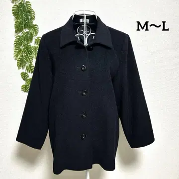 카멜 M/L 블랙 피코트 울 87% 일본제 어깨 패드 포함