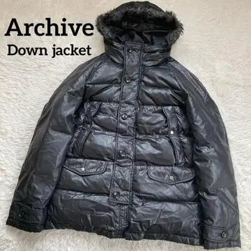y2k ARCHIVE 다운 자켓 코무사 광택 그런지 블랙 2way