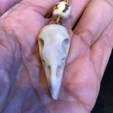 까마귀 두개골 목걸이 (사슴 뿔)