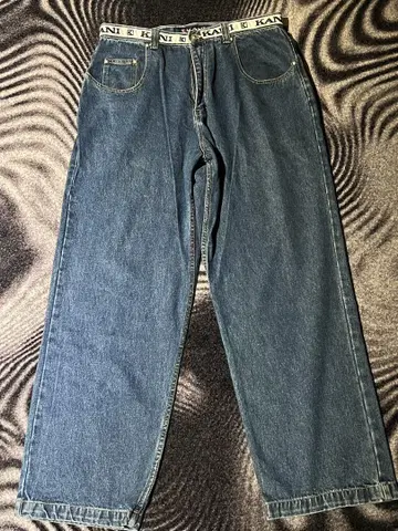 레어 90s 초와이드 KARL KANI 배기 데님 카고 팬츠 B계 w38