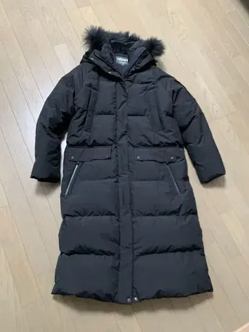 Lafuma 후드 부착 롱 다운 자켓 블랙