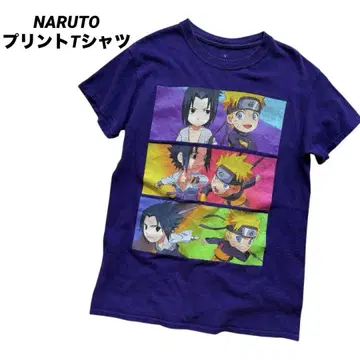 NARUTO 나루토 프린트 T셔츠 보라색 S 사이즈