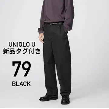 [택 포함 새상품] UNIQLO U 와이드핏 치노 블랙 79