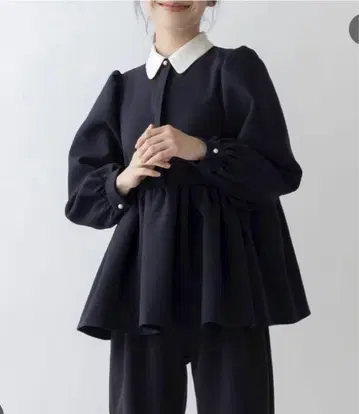 소노 SONO 허밍 개더 블라우스 네이비 1 포멀