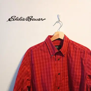 Eddie Bauer 빨간색 체크 무늬 긴팔 셔츠