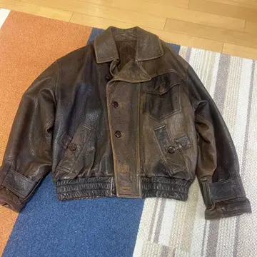 90s Vera pelle 가죽 자켓 브라운 이탈리아제