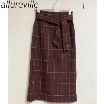 0591 allureville 알아바일 체크 타이트 스커트 1