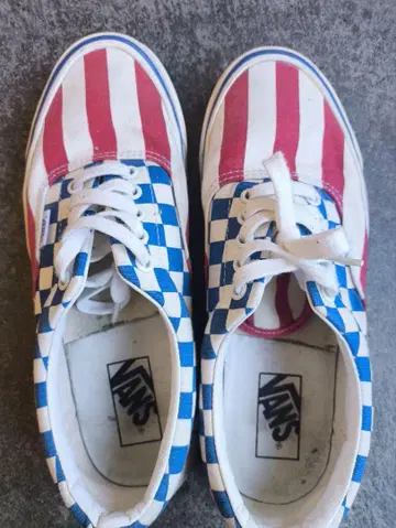 VANS 스니커즈 빨파 체크 스트라이프