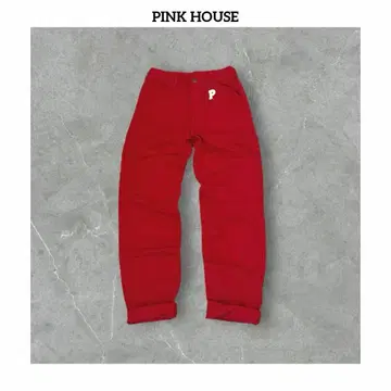 PINKHOUSE 핑크하우스 로고 프린트 하이웨스트 스트레이트 팬츠