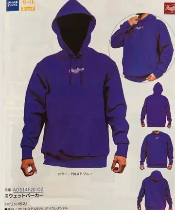 Rawlings PBLU 후드티 AOS14F20-0Z M 롤링스