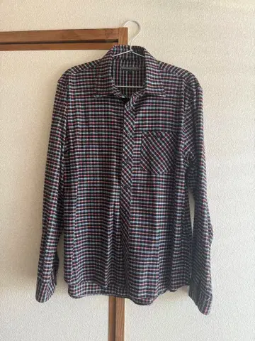 Mr. Junko 체크 무늬 긴팔 셔츠 M