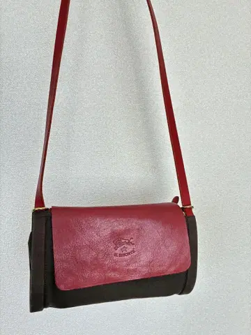일비종떼 IL BISONTE 가죽 x 캔버스 숄더백
