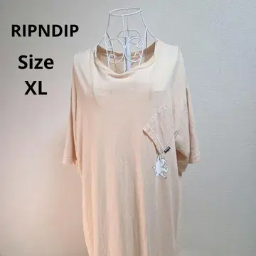 [귀여운 RIPNDIP] 베이지 고양이 T셔츠 사이즈 XL