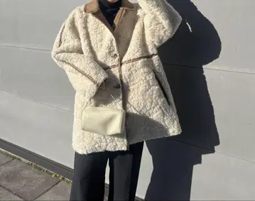 H&M 아이보리 보아 코트