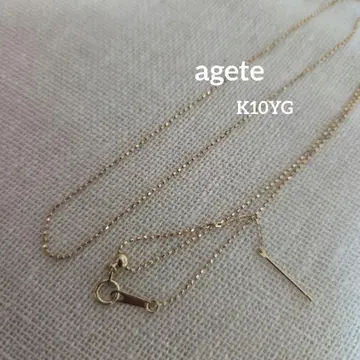 agete K10YG 컷볼 체인 슬라이드 목걸이