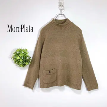 MorePlata [ L ] 하이넥 니트 포켓 복슬복슬